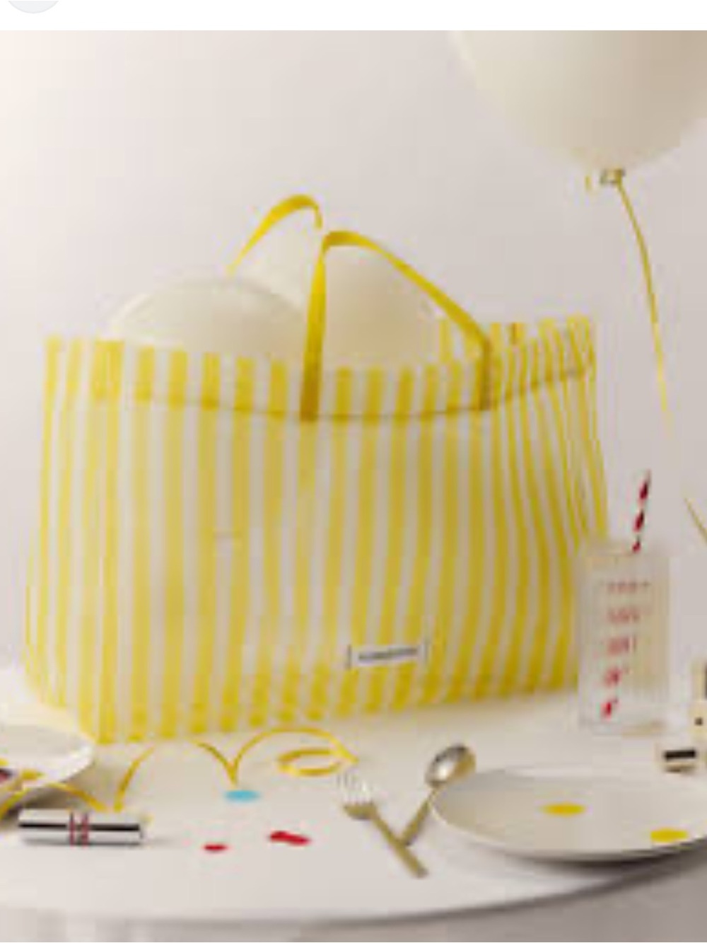 Nordstrom anniversary Yellow and White Striped beach Tote - Picture 2 of 7